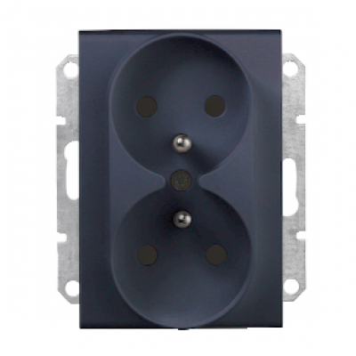 Gniazdo 2 X 2p+pe Do Syst. Ramk., Grafitowe