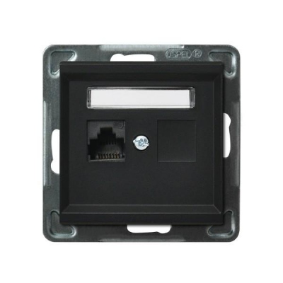Gniazdo komputerowe, pojedyncze, kat. 6, mmC (czarny metalik)